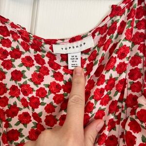 Topshop rose print wrap dress